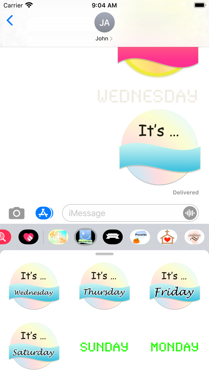 days of the week stickers