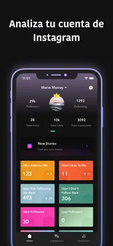 Screenshot 1 IG Reports+Seguidores Análisis iphone