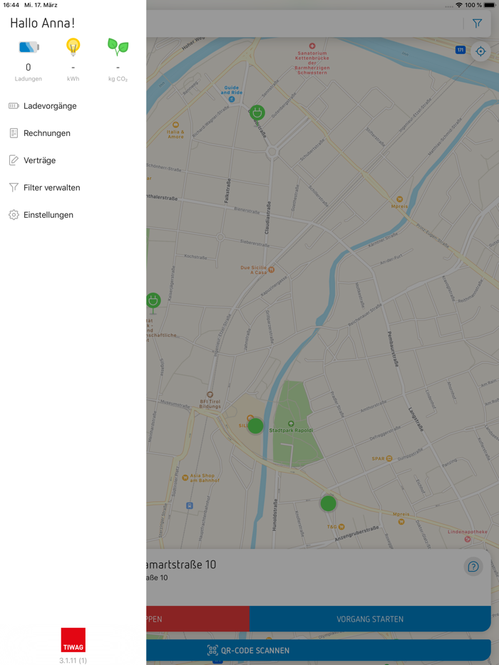 TIWAG E-Mobility App