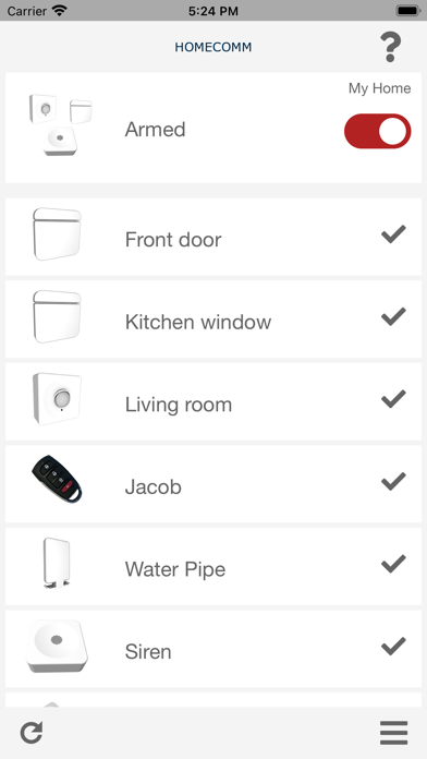 HomeComm Alarm screenshot 2