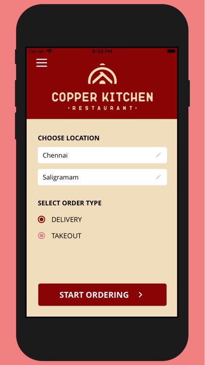 Copper Kitchen Ordering App