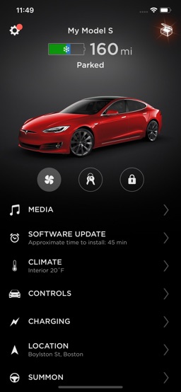 Tesla app screenshot