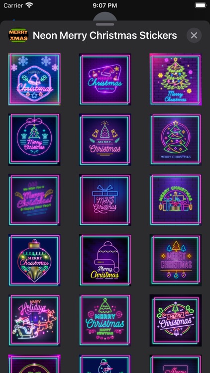 Neon Merry Christmas Stickers screenshot-4