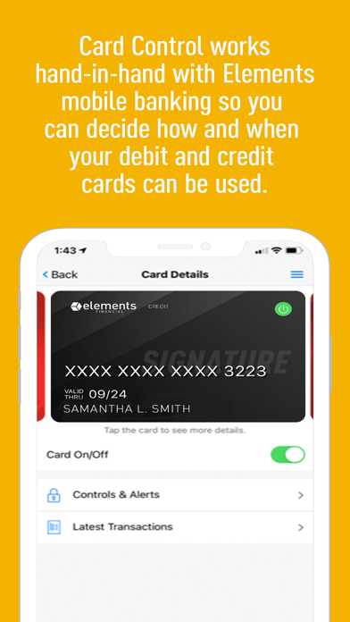 How to cancel & delete Card Control by Elements from iphone & ipad 2