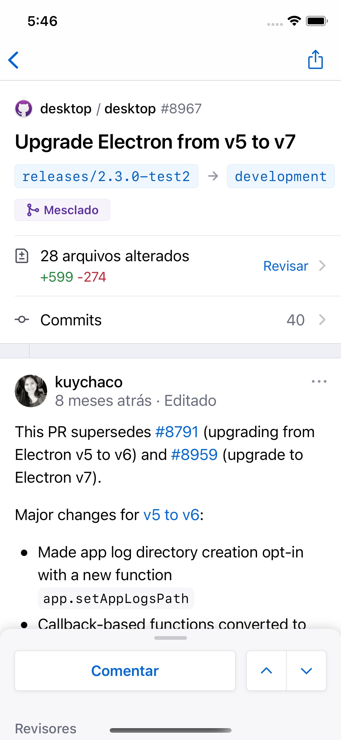 Screenshot do app GitHub