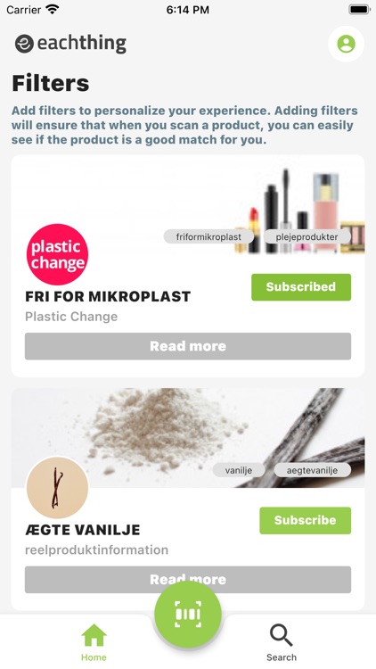 eachthing: product scanner