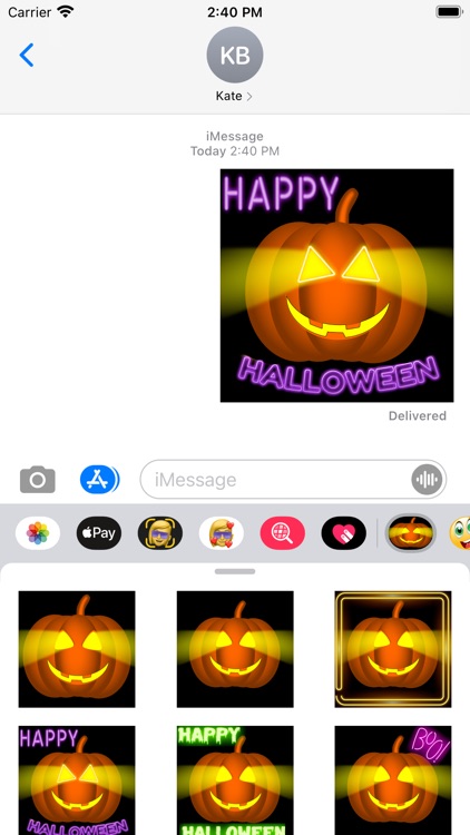 Neon Happy Halloween Stickers