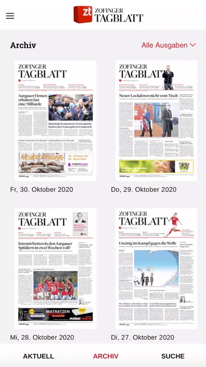 Zofinger Tagblatt - E-Paper