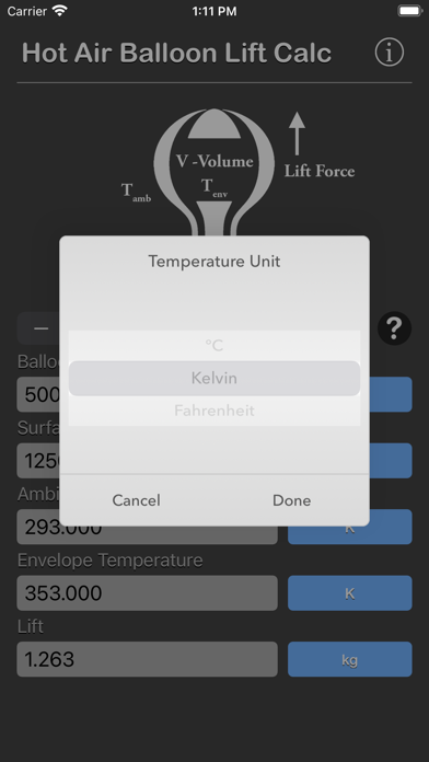 Hot Air Balloon Lift Calc screenshot 4