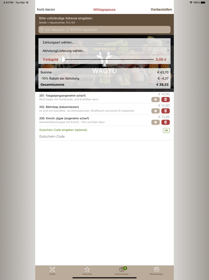 WAGYU Korean BBQ Lieferservice