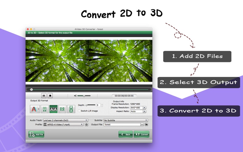 4Video 3D Converter - 2D 到 3D