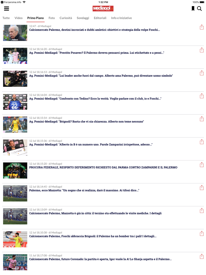 Mediagol Palermo News