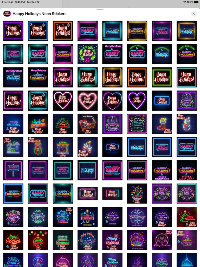 Happy Holidays Neon Stickers