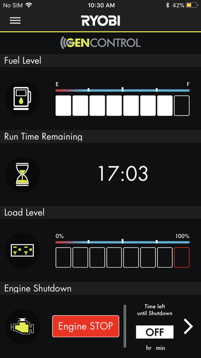 Ryobi™ GenControl™ screenshot 2