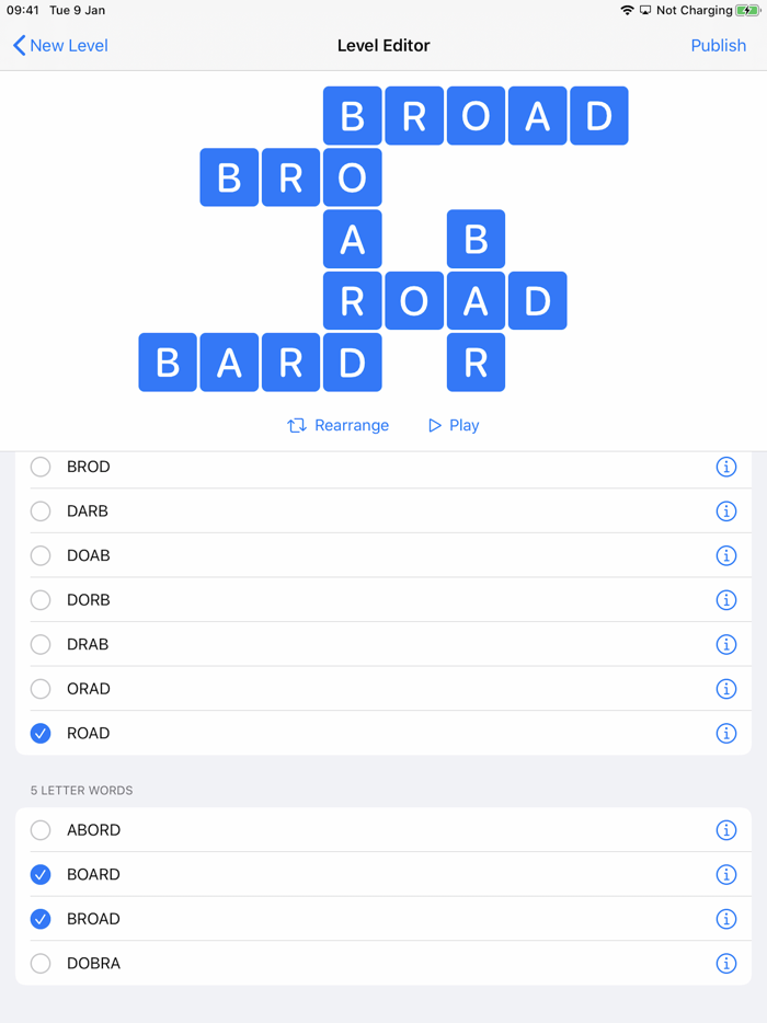 Goo Words Crossword puzzle