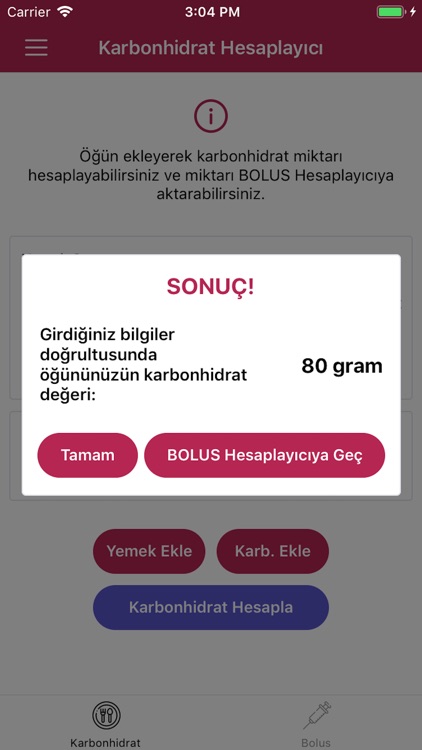 Karbonhidrat-Bolus Hesaplayıcı screenshot-5