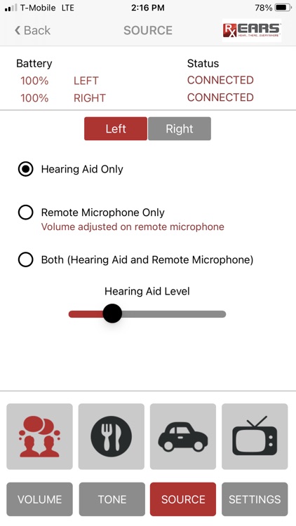 RxEars Remote Control App