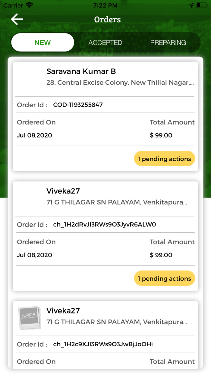 Runner For Food Merchant App