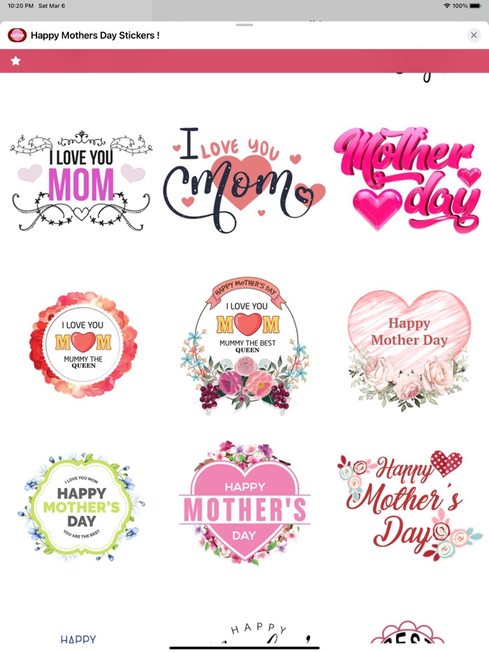 Happy Mothers Day Stickers