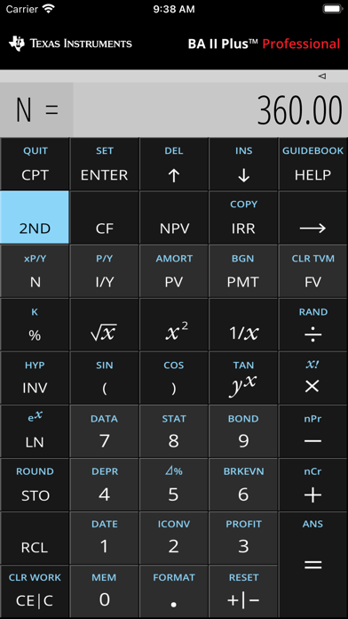 BA II Plus™ Financial Calc app screenshot 1 by Texas Instruments - appdatabase.net