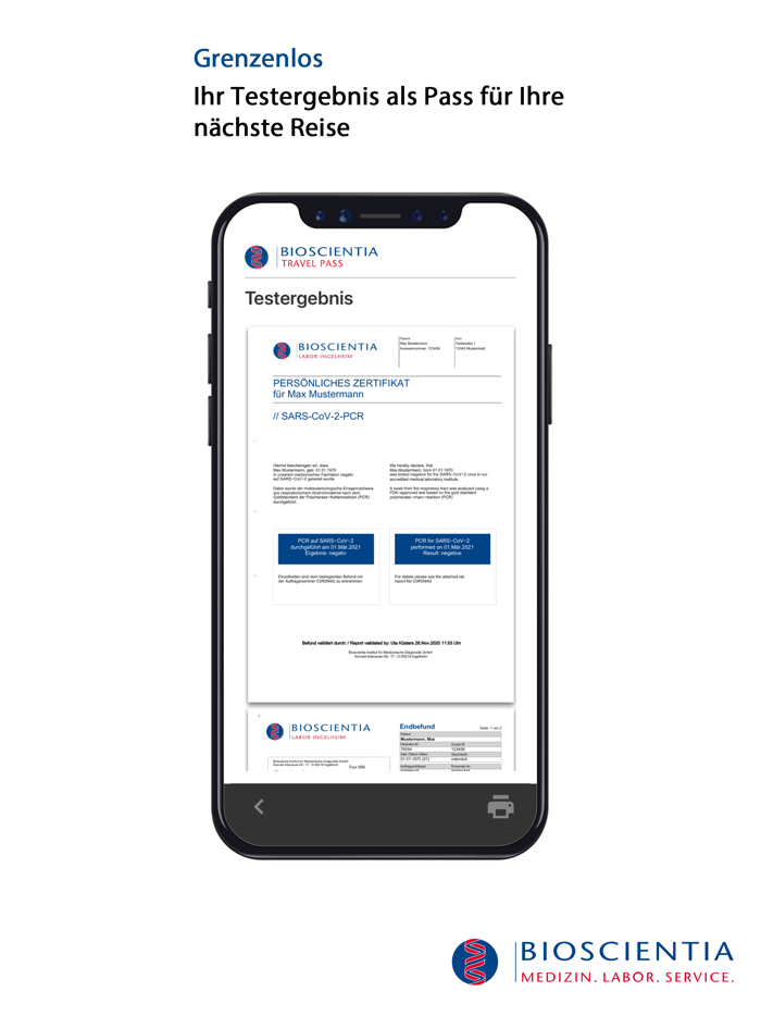 Bioscientia Travel Pass