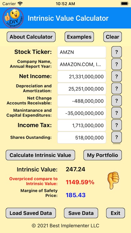 Intrinsic Value Calculator DIY screenshot-7