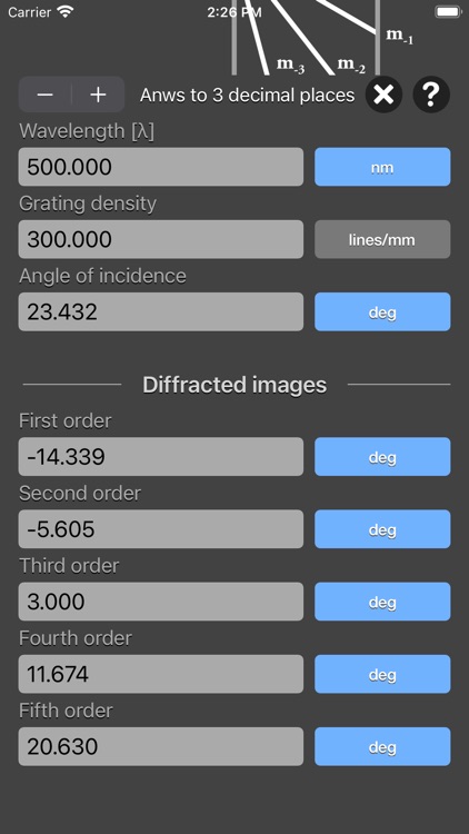 Diffraction Grating Calculator screenshot-6