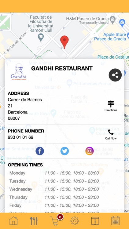 Gandhi Restaurant App