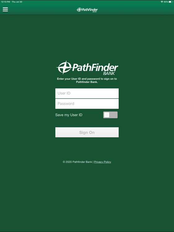 Pathfinder Bank for iPad