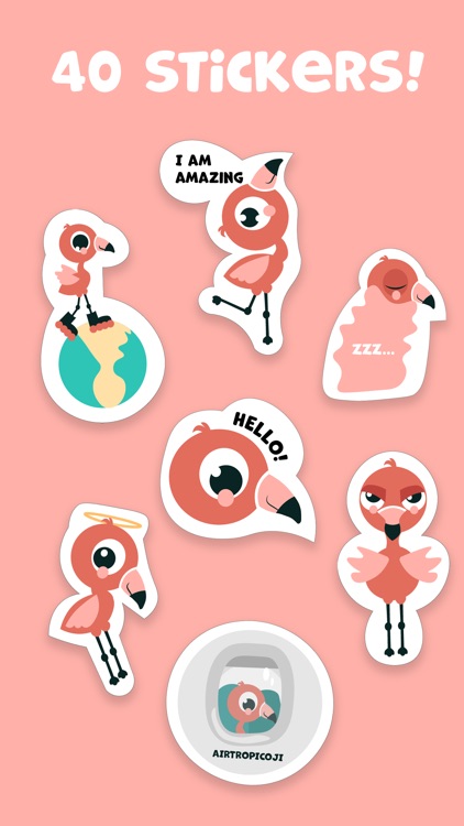 Tropicoji - Flamingo Stickers