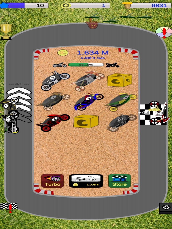 热门合并游戏：结合摩托车赛车。 有趣的点击和空闲大亨游戏 ！