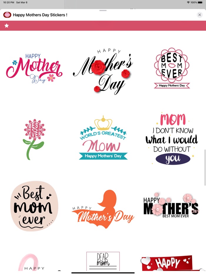 Happy Mothers Day Stickers