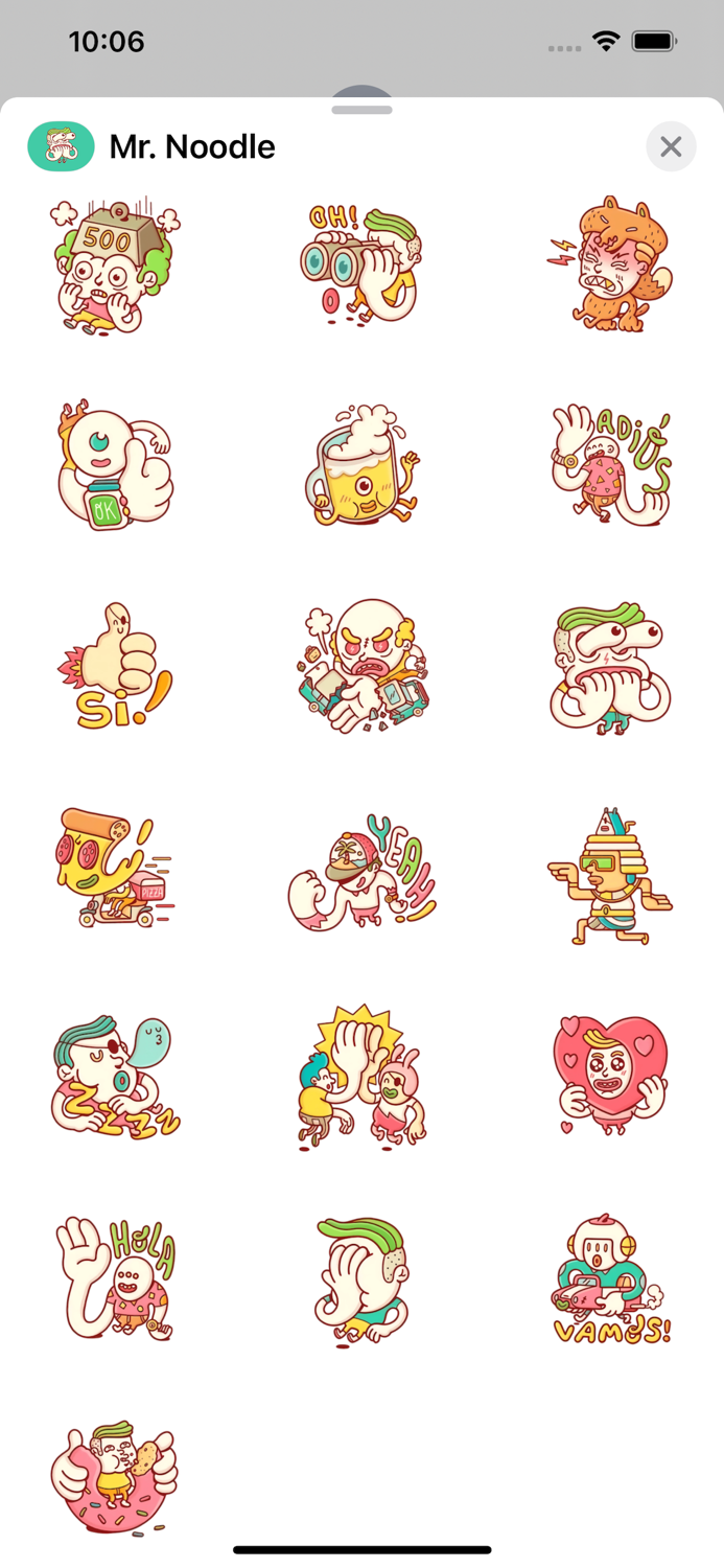 Mr. Noodle Funny Stickers