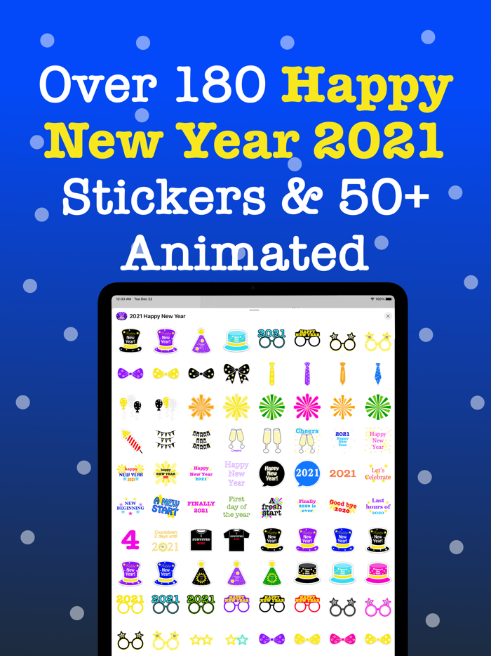 2021 Happy New Year Stickers.