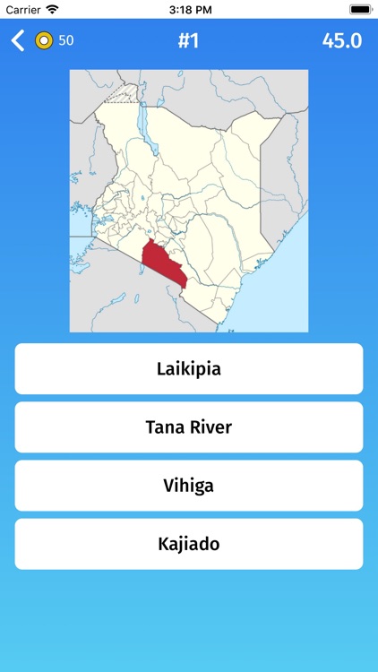 Kenya: Provinces Map Quiz Game