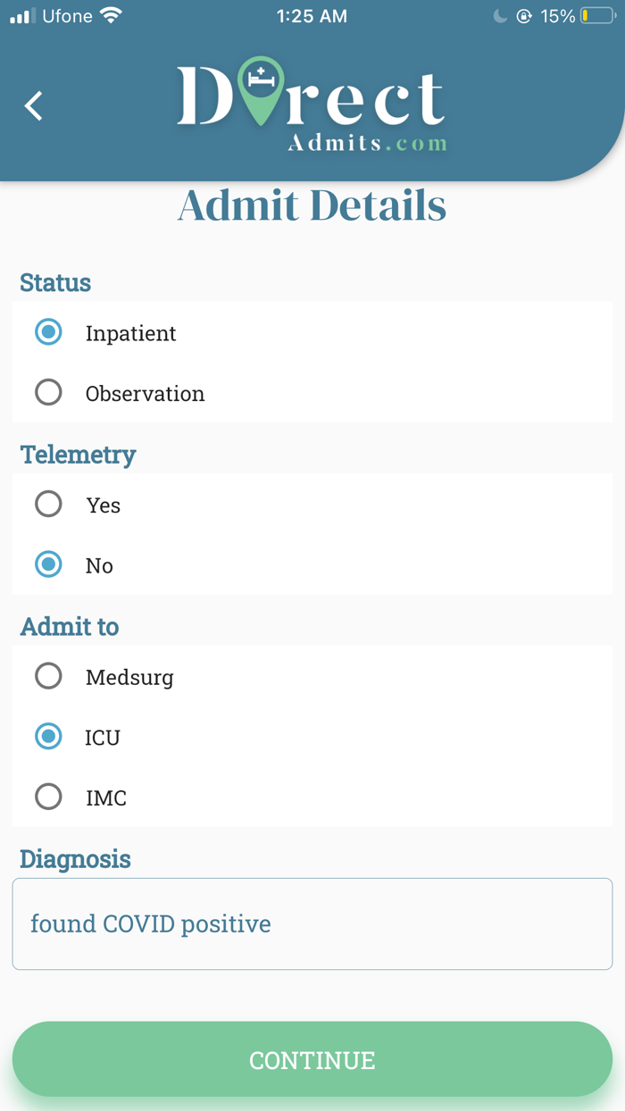 Direct Admit Hospitalist