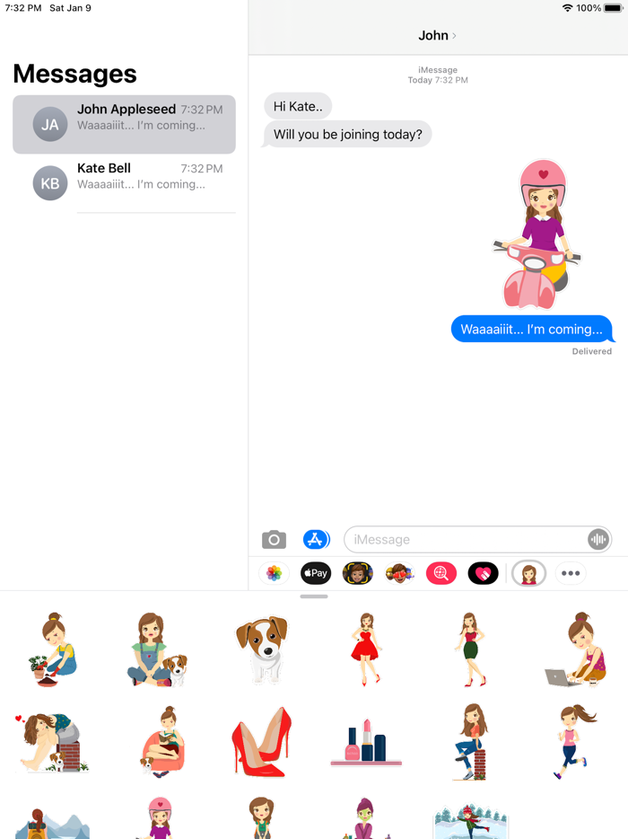 Cute Girl - Stickers