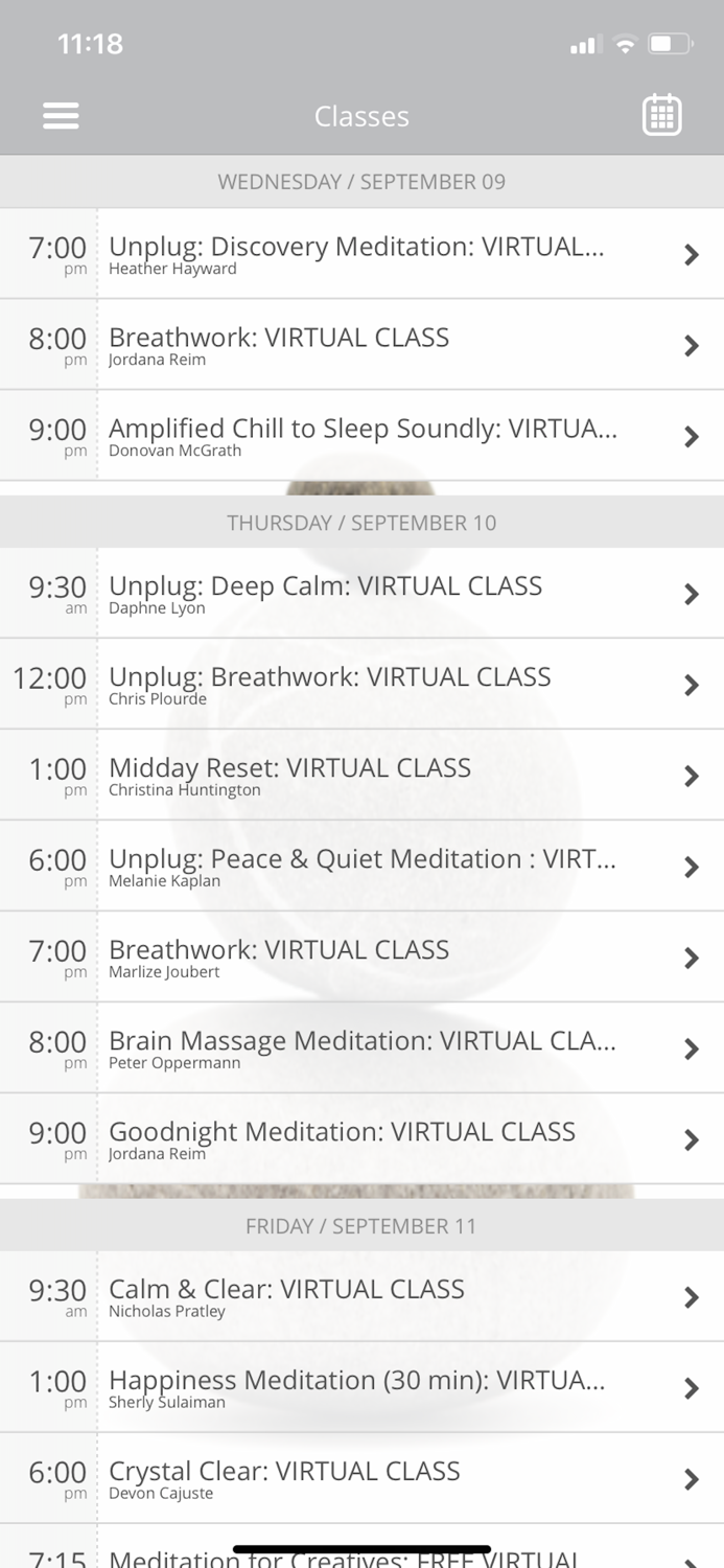 Unplug Meditation Booking