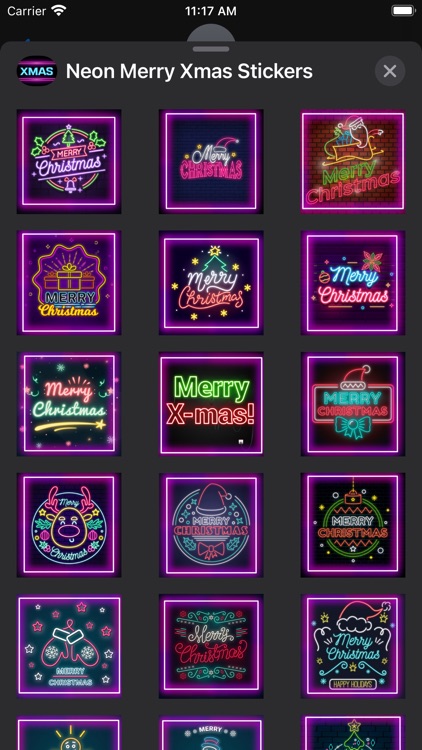 Neon Merry Xmas Stickers screenshot-5