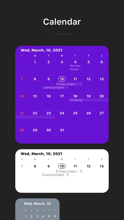 Widget Calendar