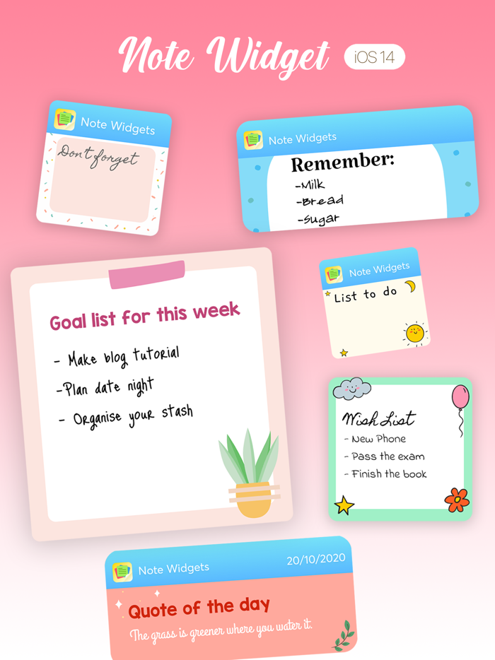 Notes Widget - Color by Sticky