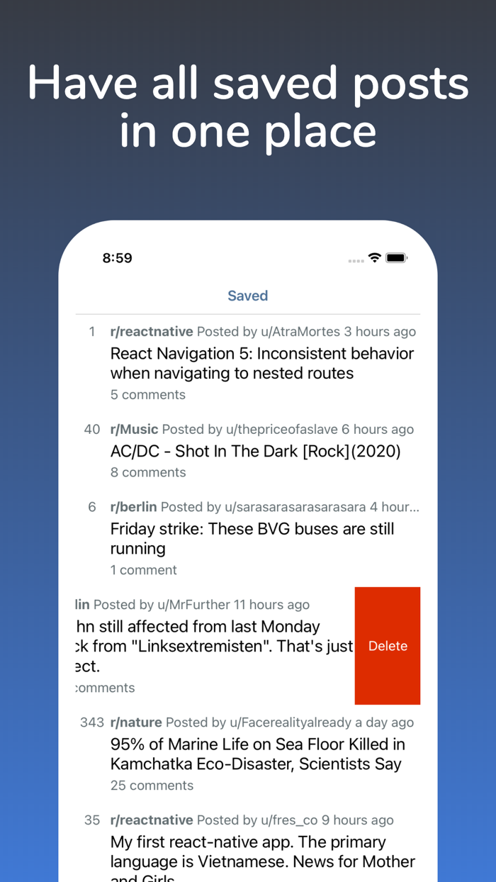Rabbit App. Lite Reddit client