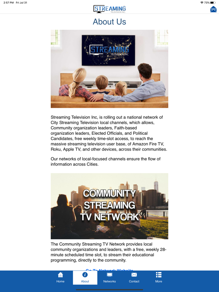 City Streaming TV User App