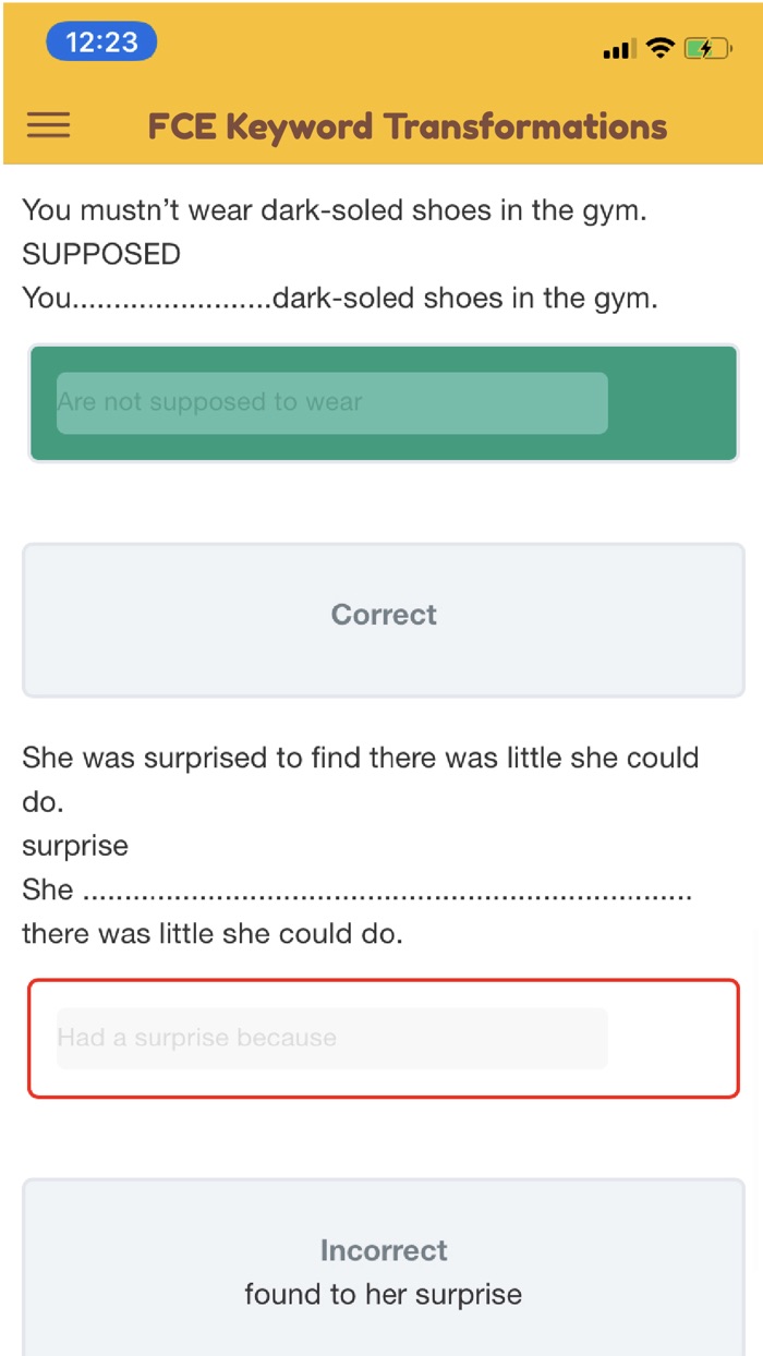 FCE Keyword Transformations