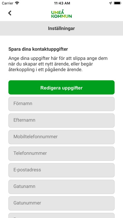 Felanmälan till Umeå kommun