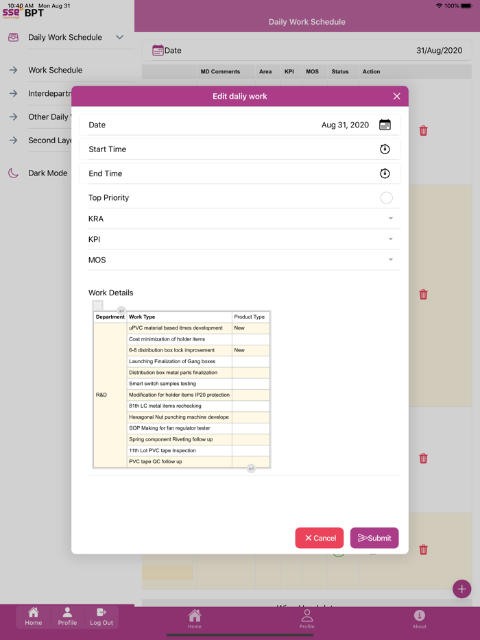 Business Plan Tracker