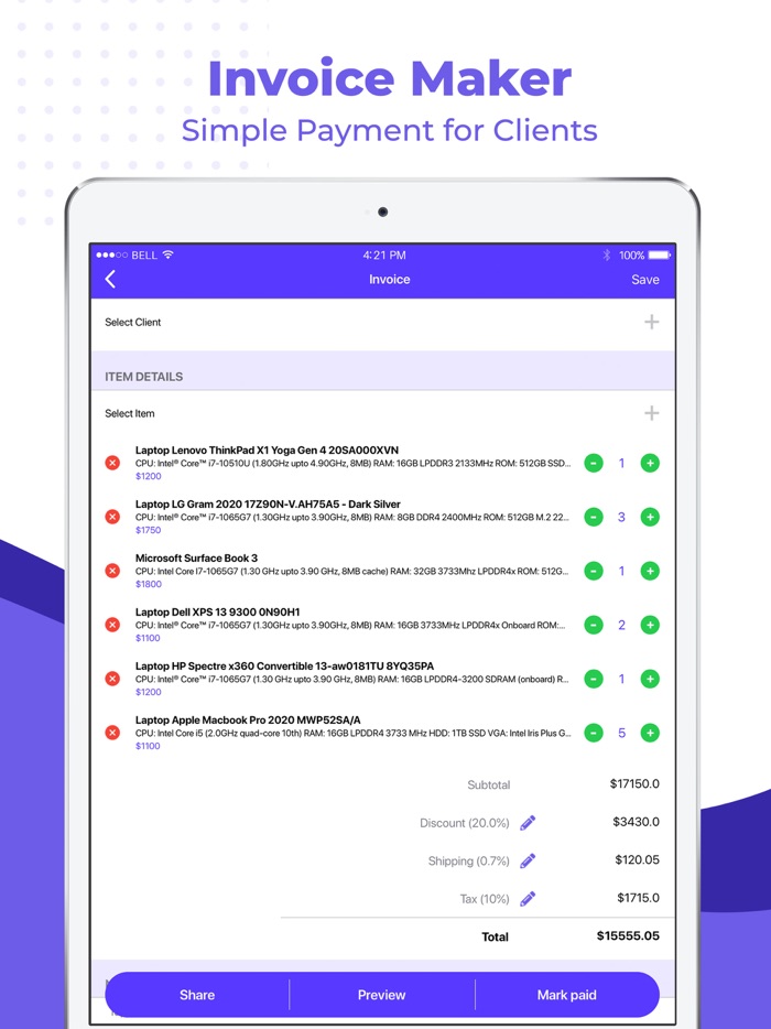 Invoice Maker, Simple Bills