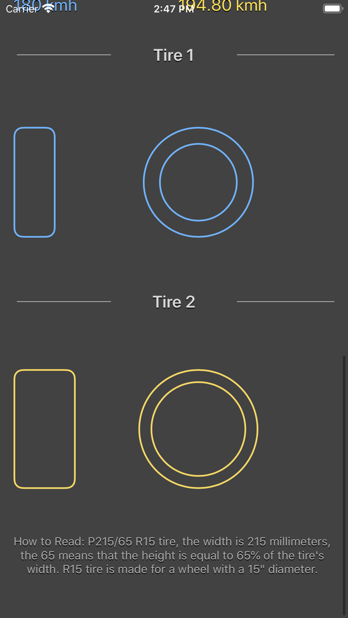輪胎尺寸計算器