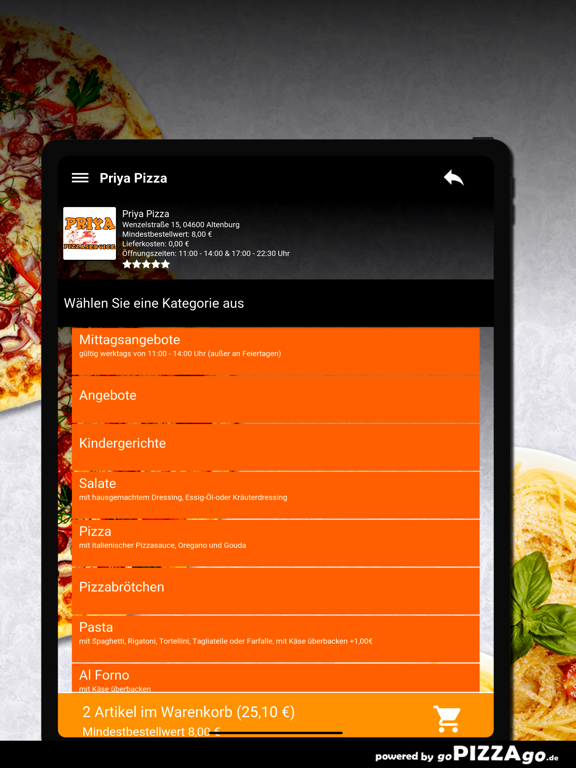 Priya Pizza Altenburg screenshot 8