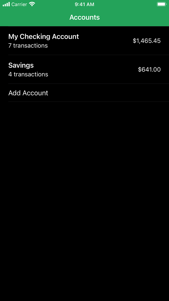 Transactions Simple Checkbook